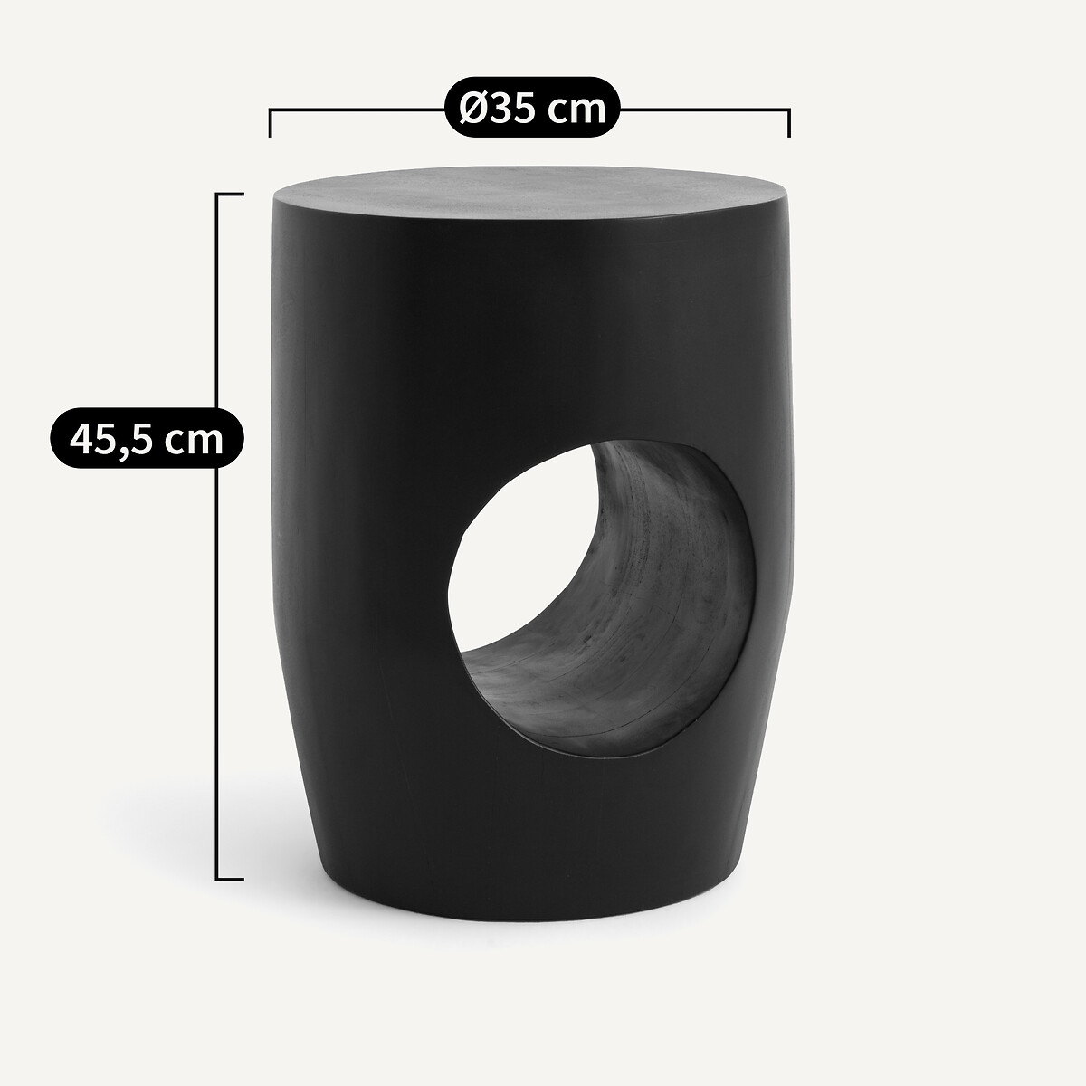 Koldi Solid Mango Side Table black, AM.PM