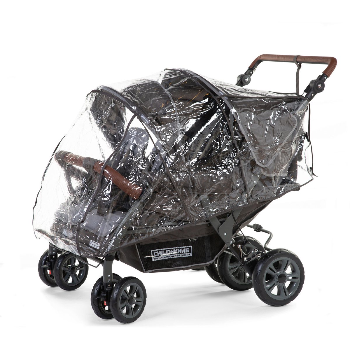 Accessoire poussette housse de pluie Quadruple anthracite, CHILDHOME