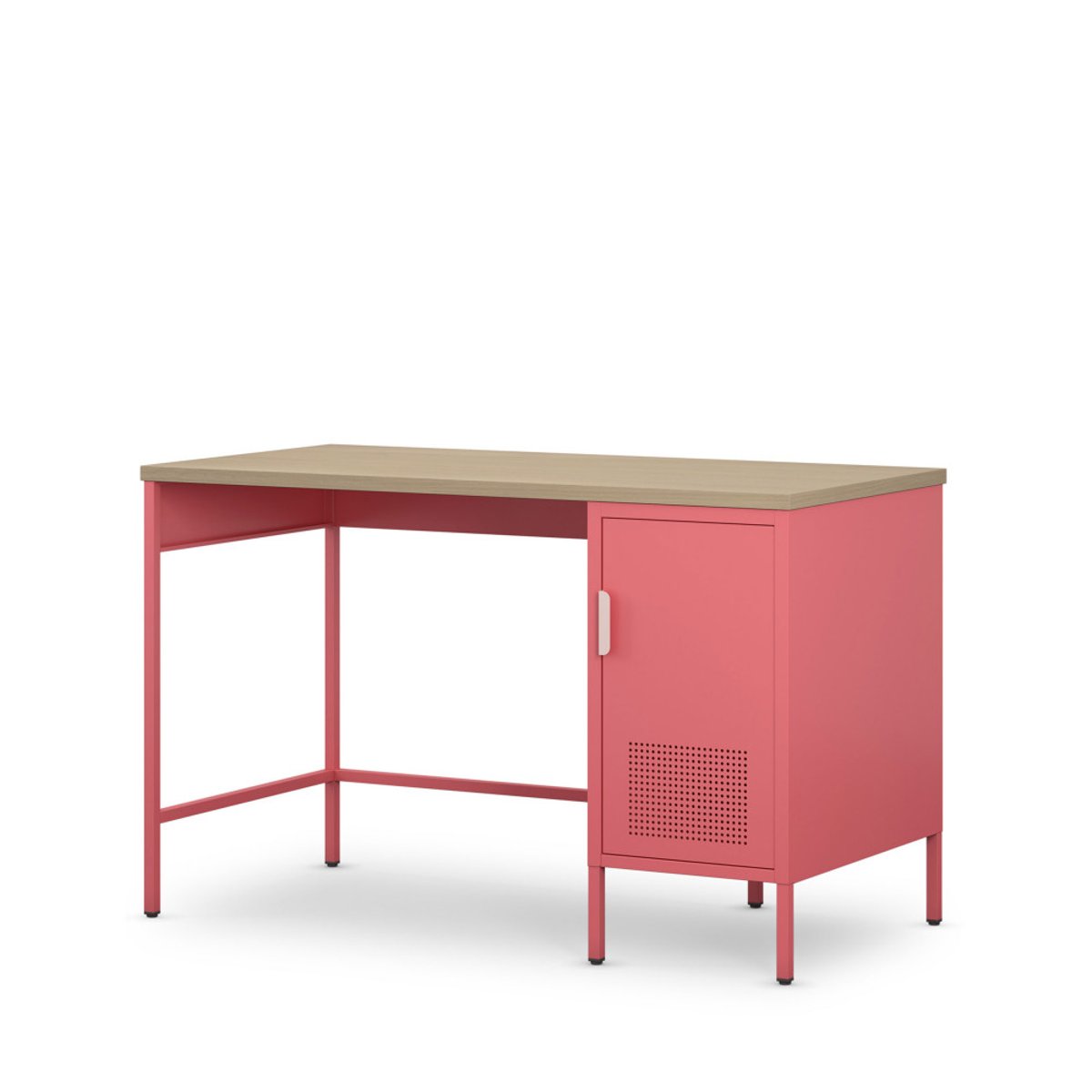 Bureau 1 porte en métal L120cm- ADEL rose, DRAWER