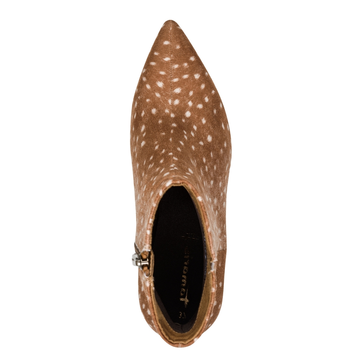 Bottine pointu marron taupe fauve combiné, TAMARIS