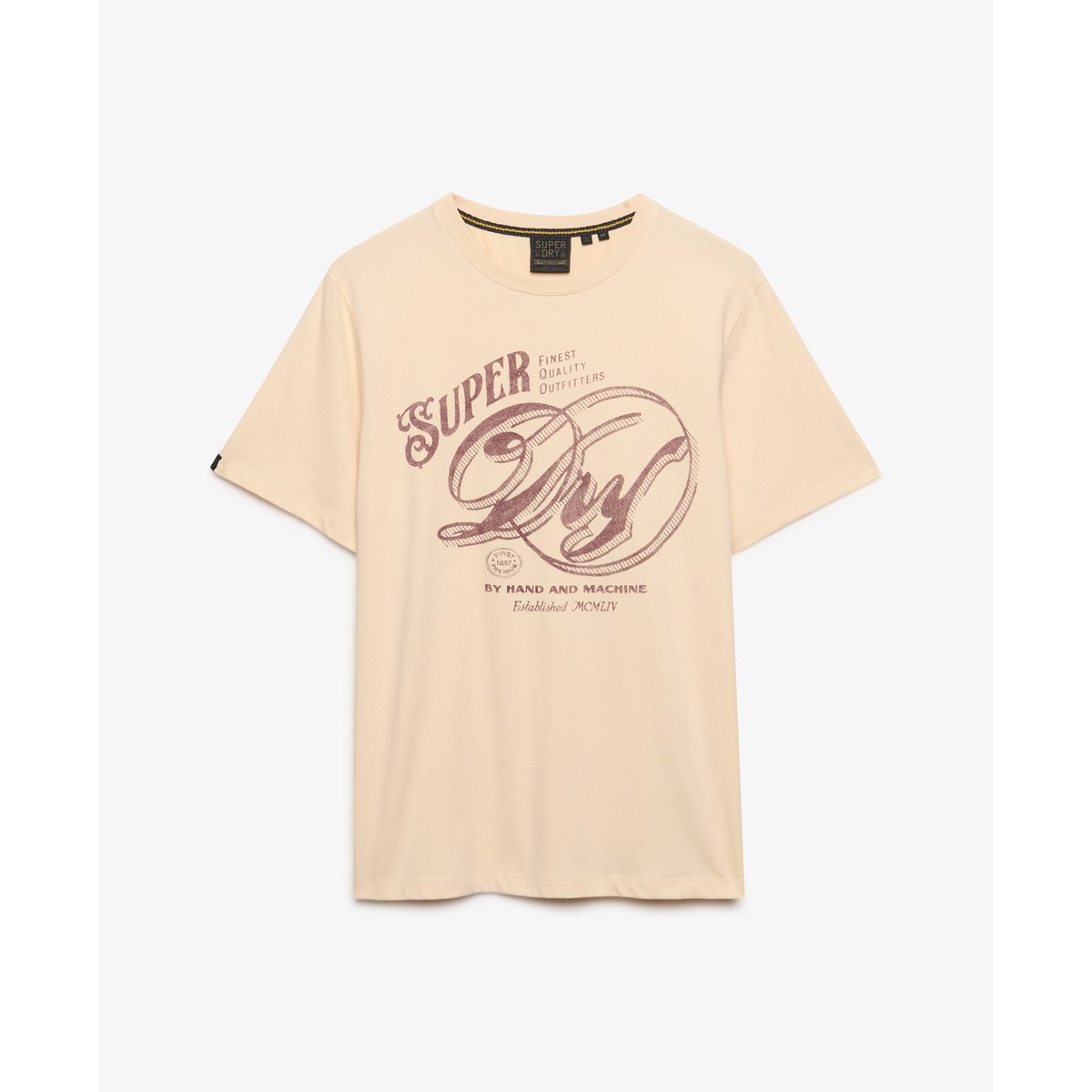 T-shirt Heritage Script Coupe Décontractée beige avoine, SUPERDRY