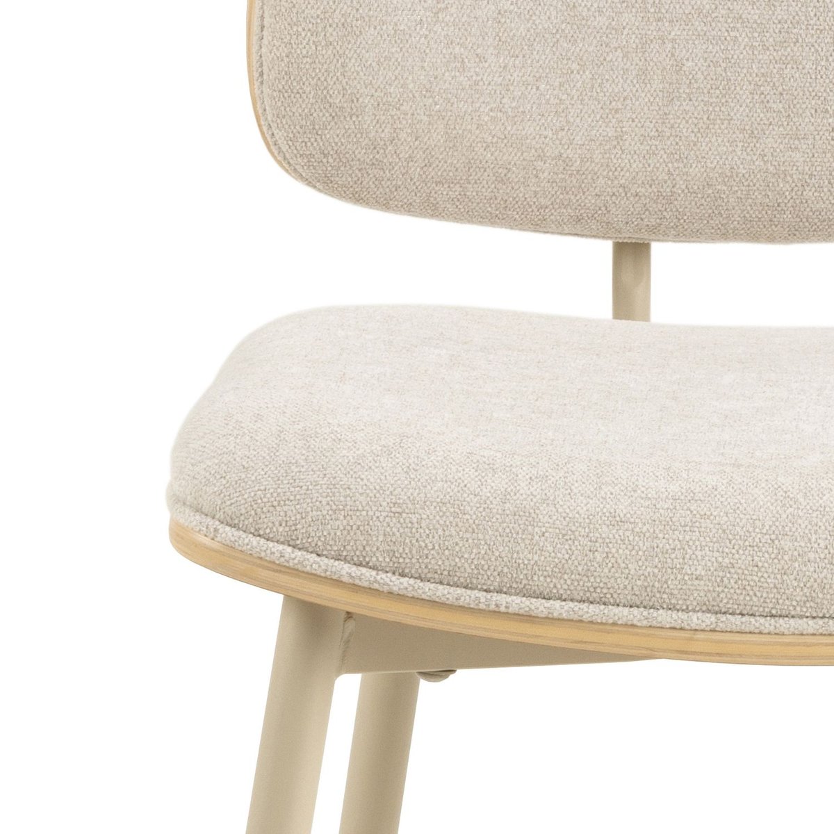 Lot de 2 chaises de salle à manger en tissu AULNE beige, TOILINUX
