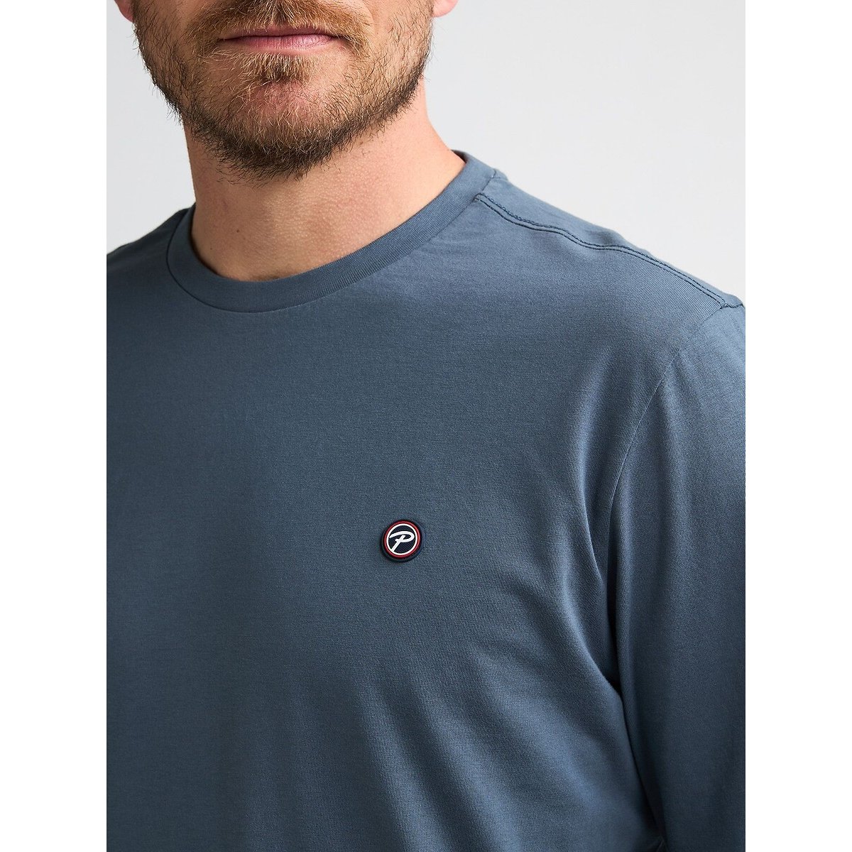 T-shirt col rond manches longues bleu orage, PETROL INDUSTRIES