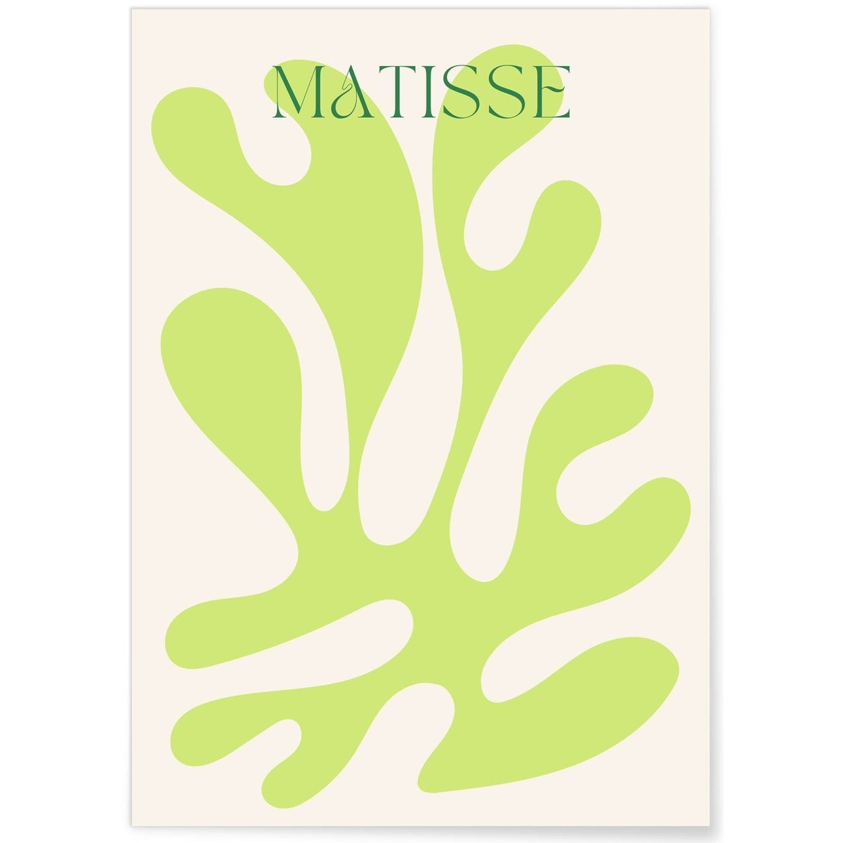 Affiche Matisse 'Feuillage Vert Clair' – Abstraction Nature blanc, L'AFFICHERIE