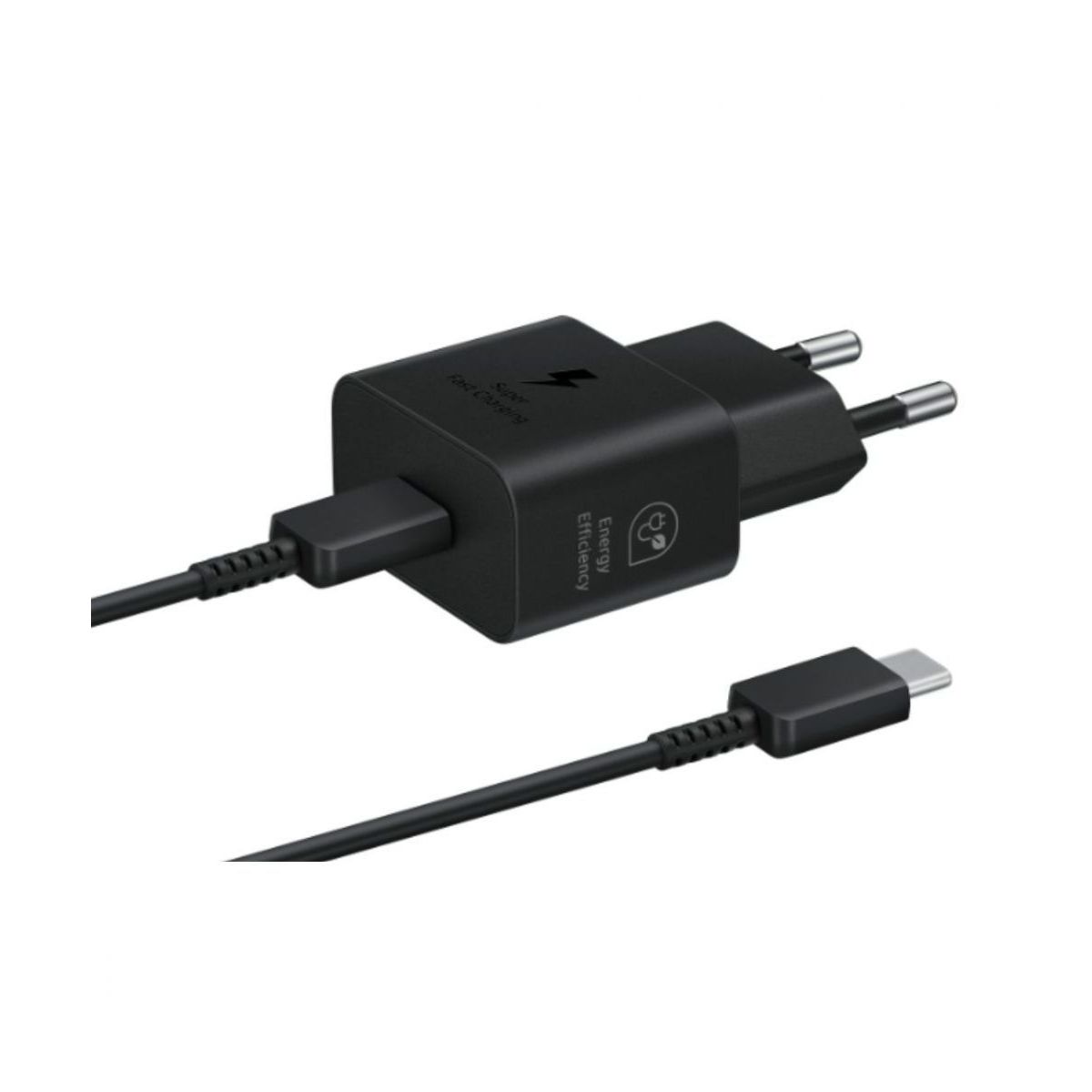 Chargeur USB-C 25W Noir avec Câble usb type C couleur unique, SAMSUNG