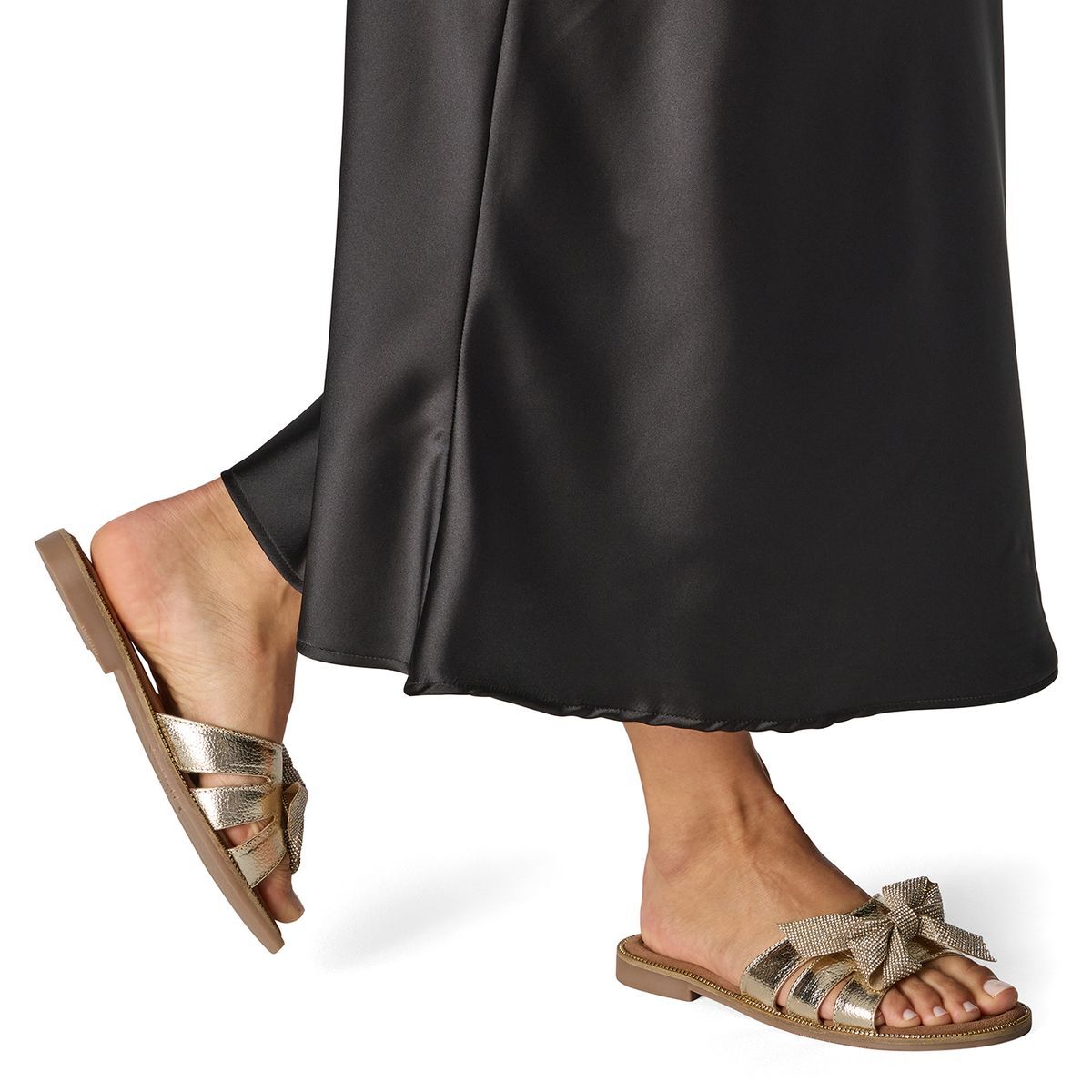 Mule en cuir multicolore gris platine, MARCO TOZZI