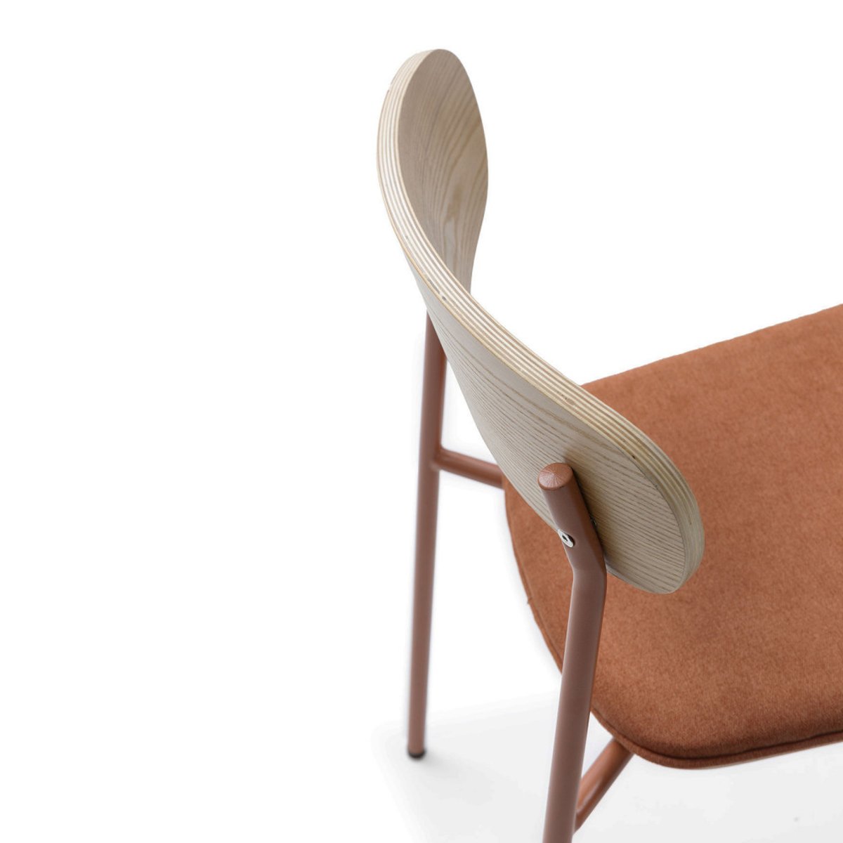 Lot de 2 chaises de bar en tissu et métal H66cm- ARNO rouille, DRAWER