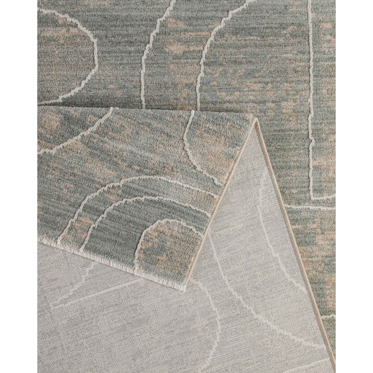 WECONhome Beatle-B par Esprit, tissé machine, tapis poils courts, motif graphique avec effet relief, certifié OEKO-TEX® , Beatle-B turquoise gris, ESPRIT
