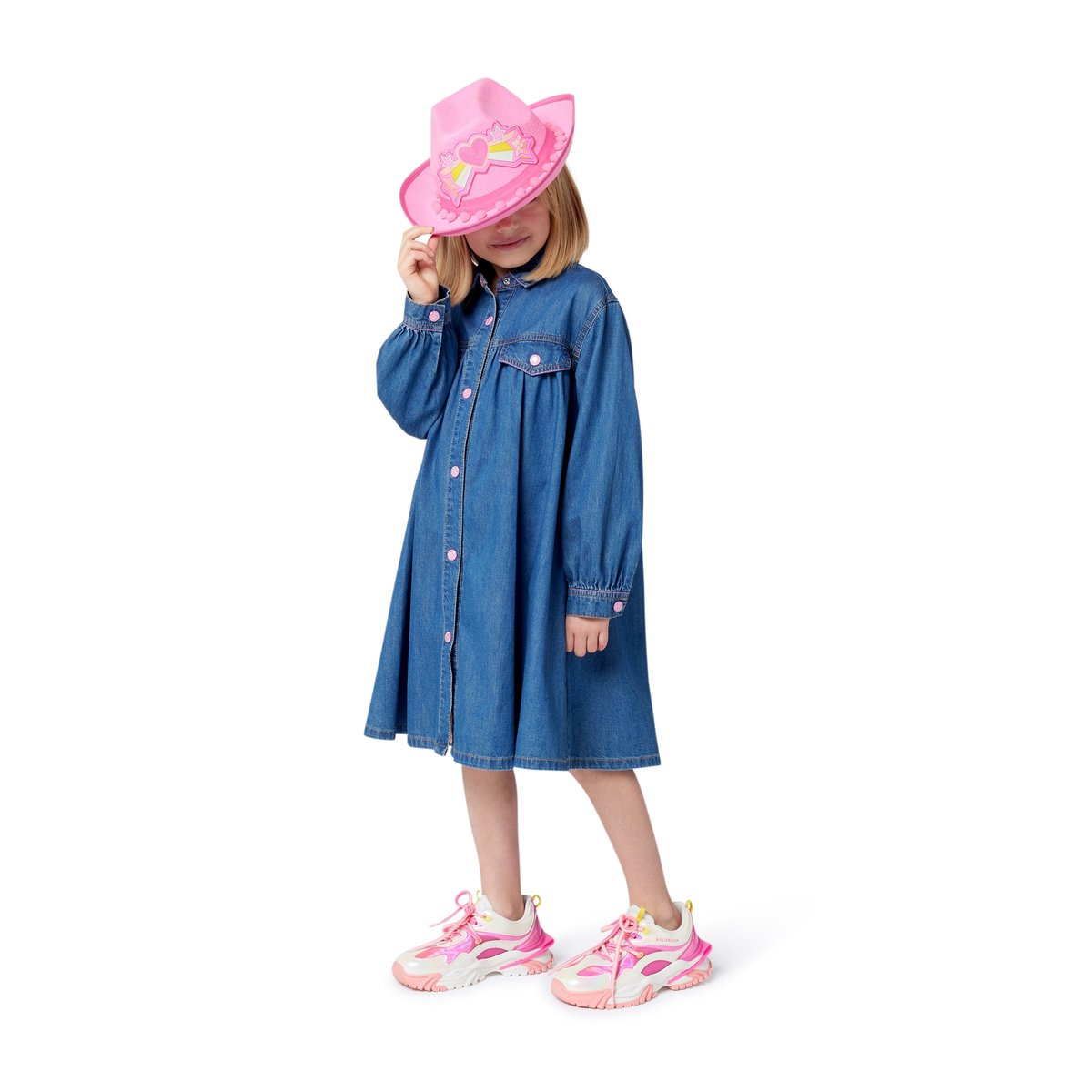 Chapeau western avec pompons rose flash, BILLIEBLUSH