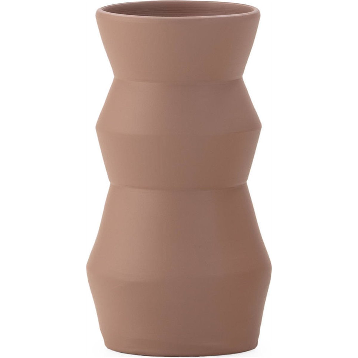 Vase sculptural en argile fait main rougeâtre, RECOLLECTION
