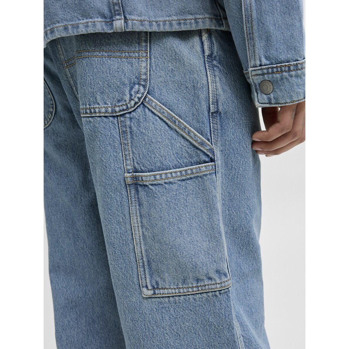 Jeans baggy Alex con bottoni blu denim, JACK & JONES