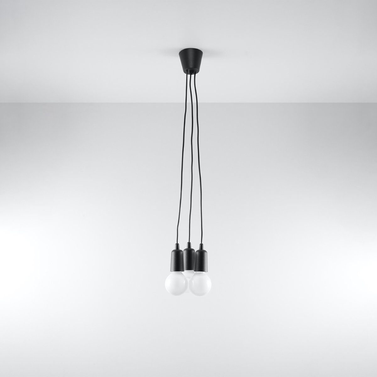 Suspension PVC Noir E27 3 Diego noir, EDEN
