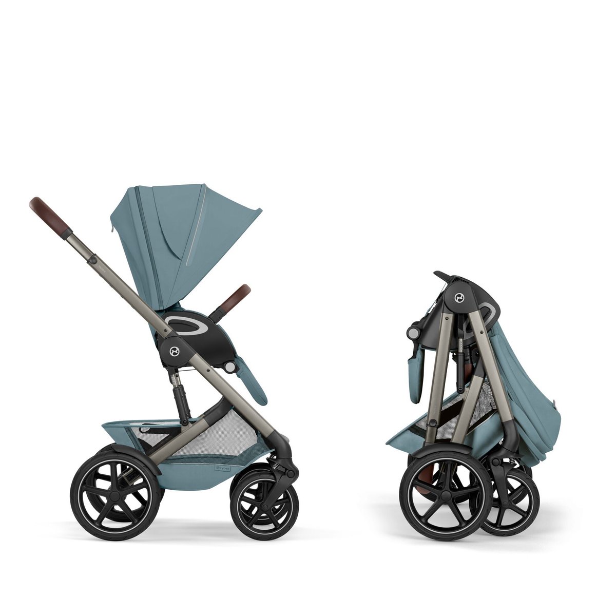 Poussette duo tout terrain Talos S Lux 4 avec nacelle pliable bleu stormy blue, CYBEX