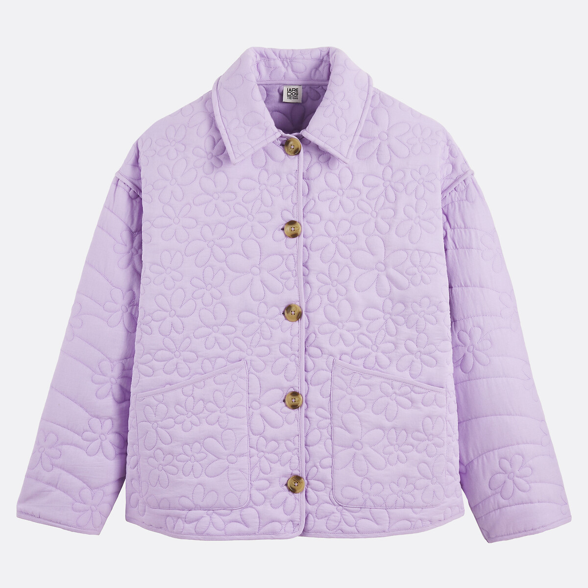 Veste matelassée à fleurs en relief violet parme, LA REDOUTE COLLECTIONS
