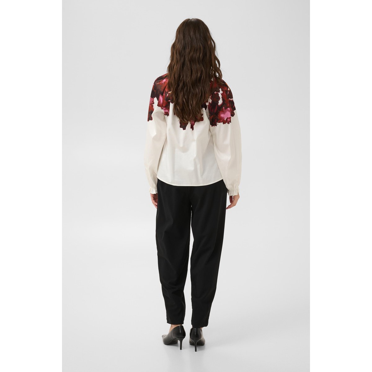 Blouse à manches longues blanc gardenia with pink/brown, CULTURE