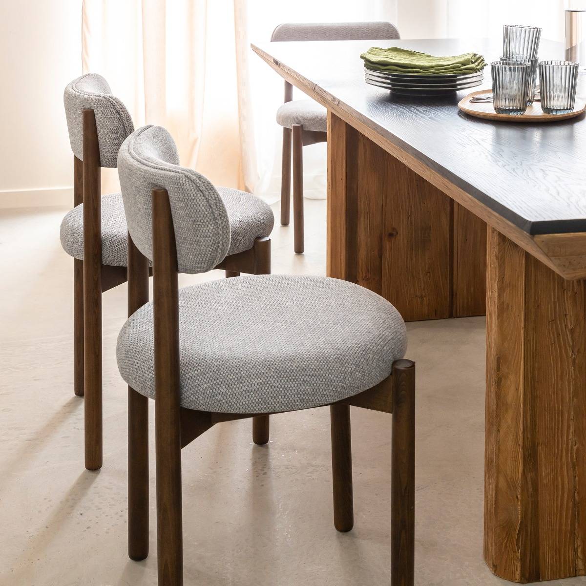 Lot de 2 chaises en bois de hêtre LÉRIDA bois foncé, MADE IN MEUBLES