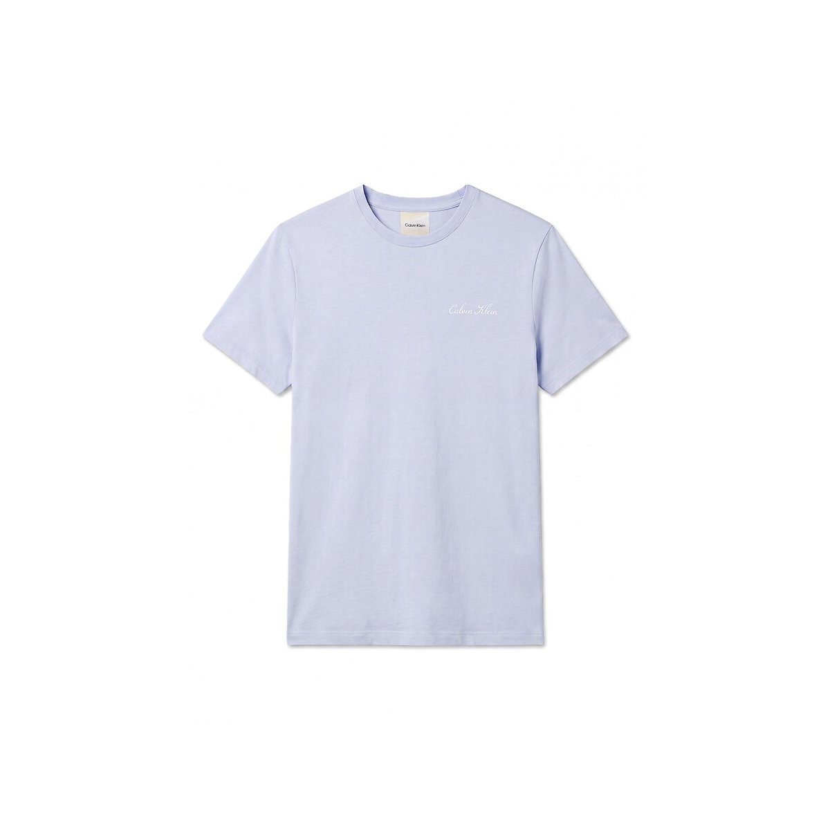 T-shirt da pigiama, a maniche corte, in popeline azzurro, CALVIN KLEIN UNDERWEAR