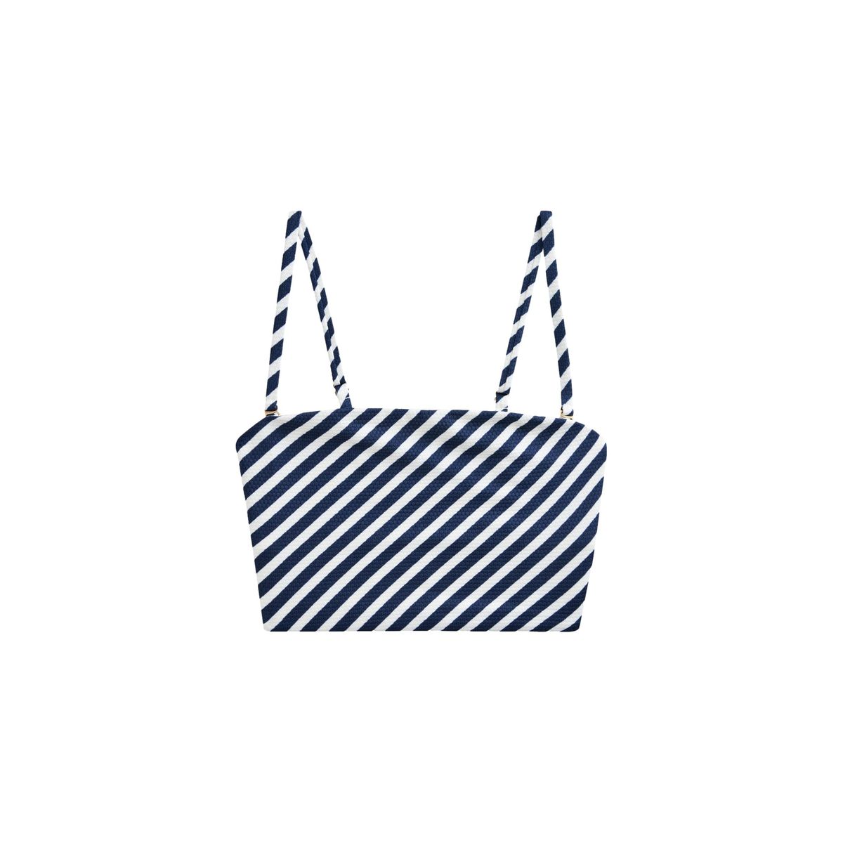 Haut de bikini bandeau long rayures piqué blanc/bleu, NEXT