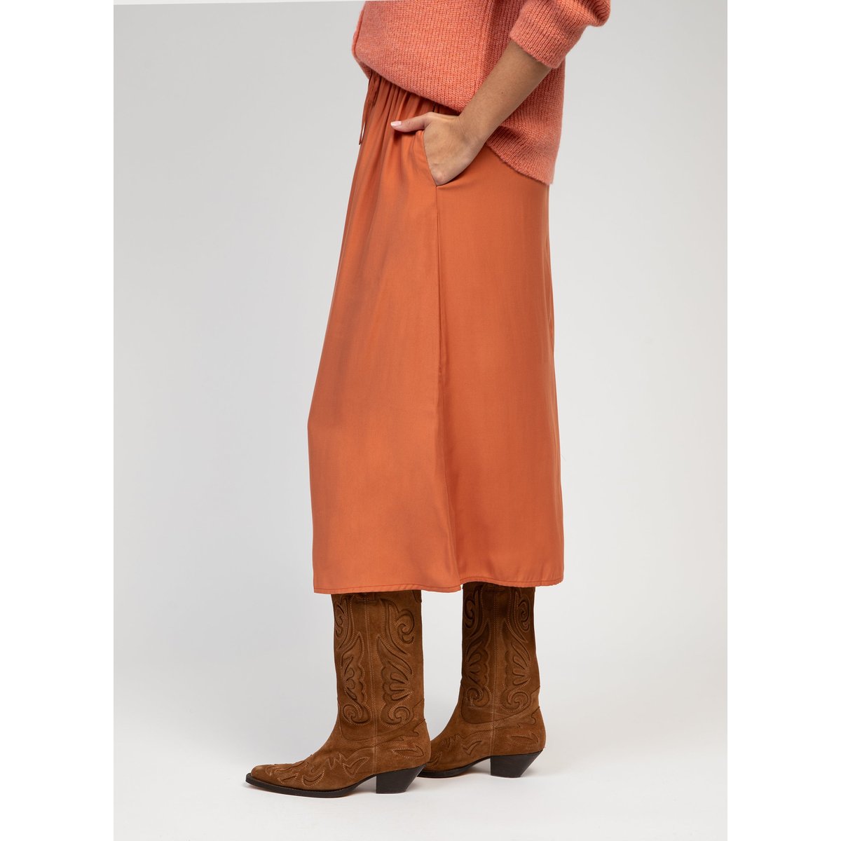 Jupe Midi GANELIA terracotta, AN'GE
