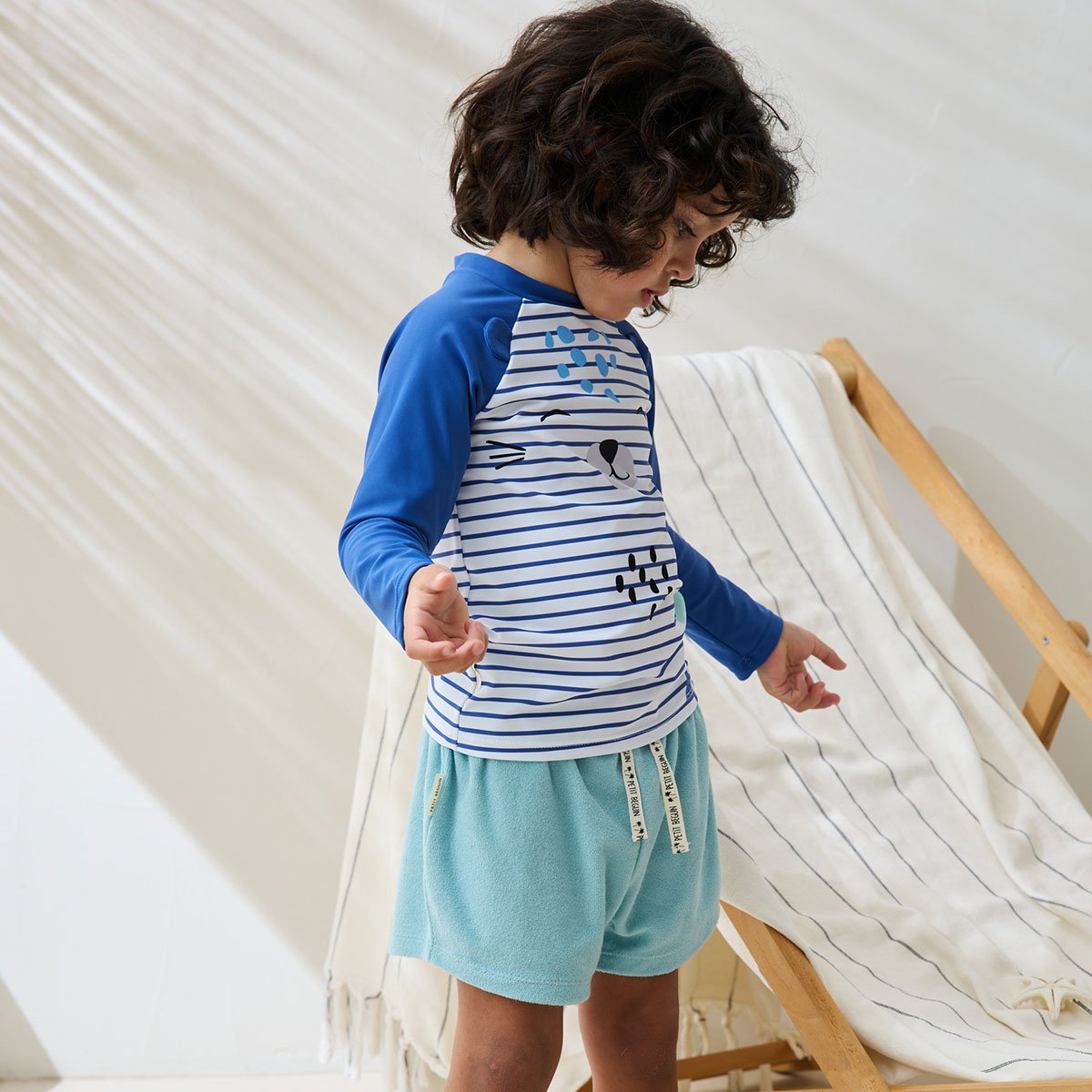 T-shirt de bain bébé protection UV Brasilia bleu, PETIT BEGUIN