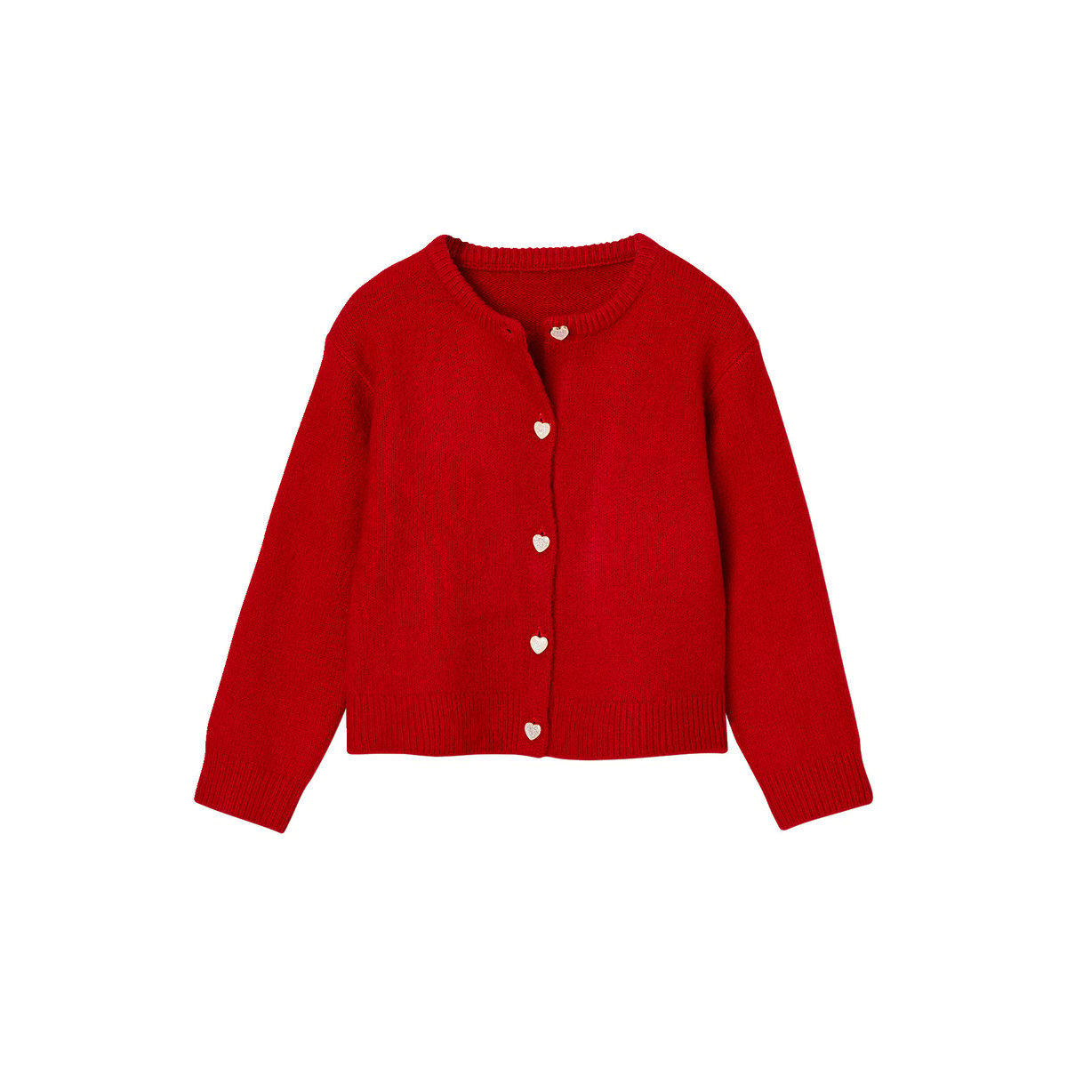 Gilet boutonné manches longues rouge, VERTBAUDET