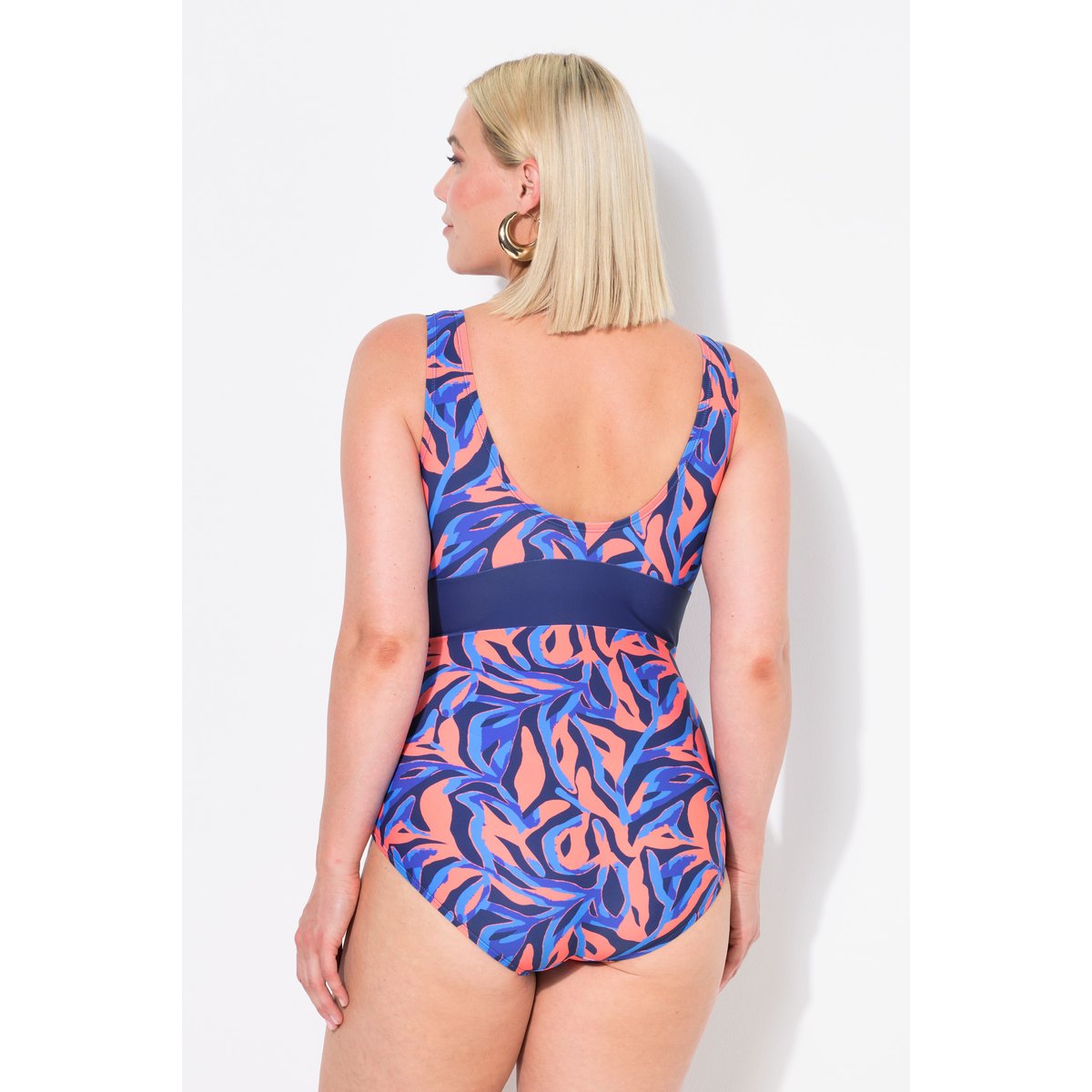Maillot de bain avec bonnets souples marine, ULLA POPKEN