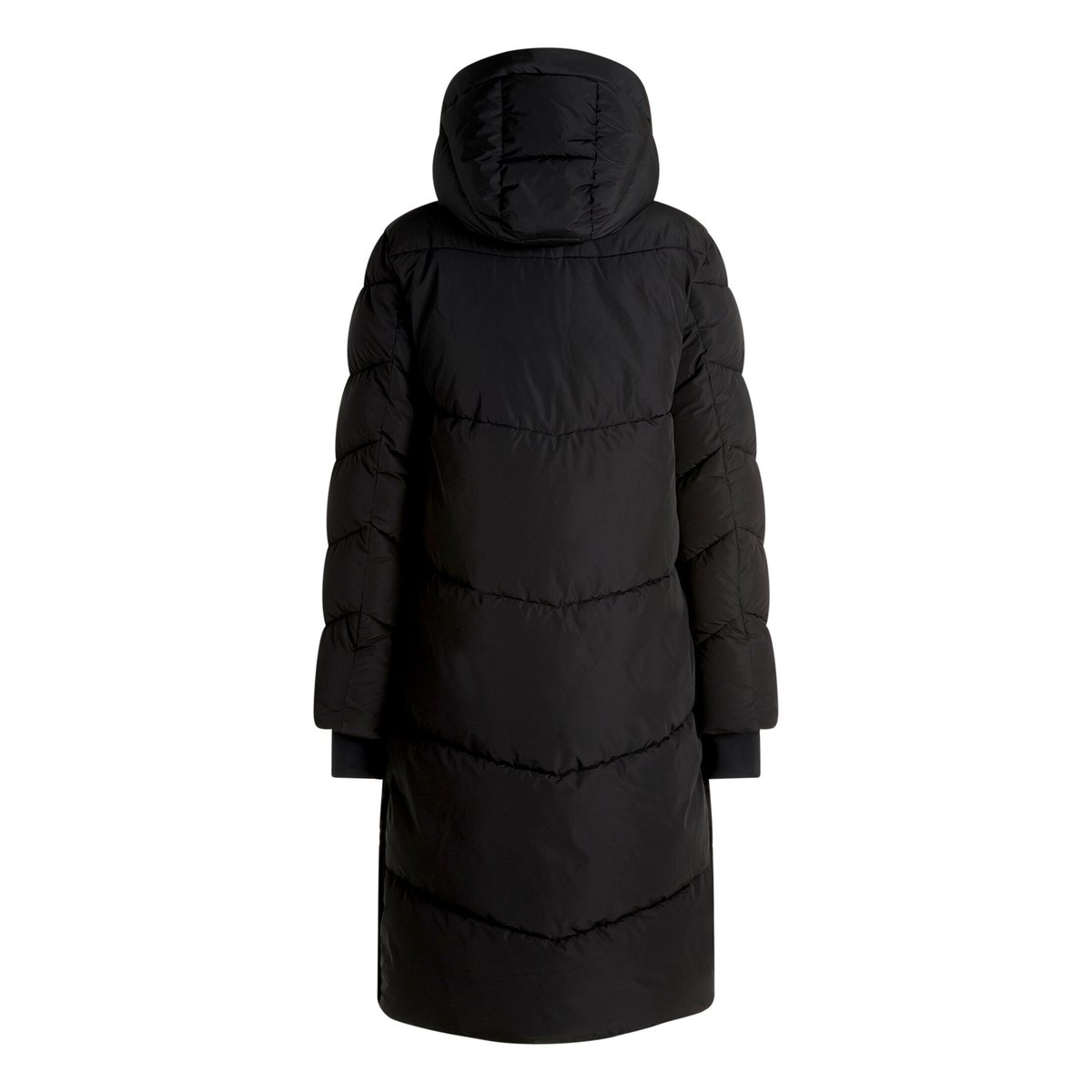Manteau matelassé à capuche noir, AMBER & JUNE