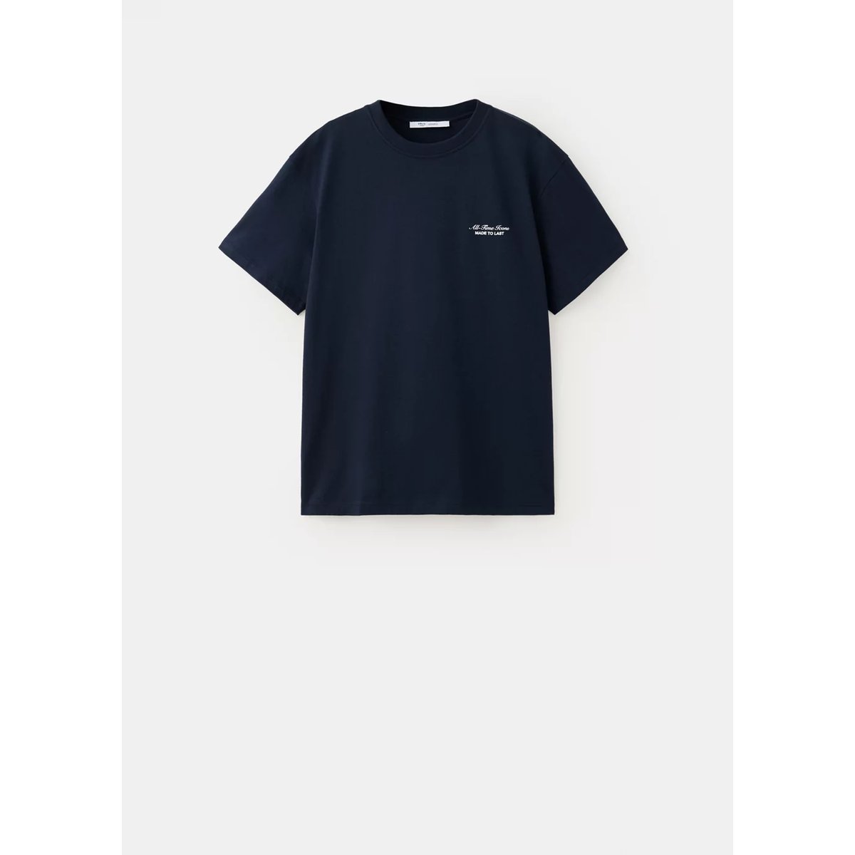T-shirt 100 % coton imprimé bleu marine, MANGO TEEN
