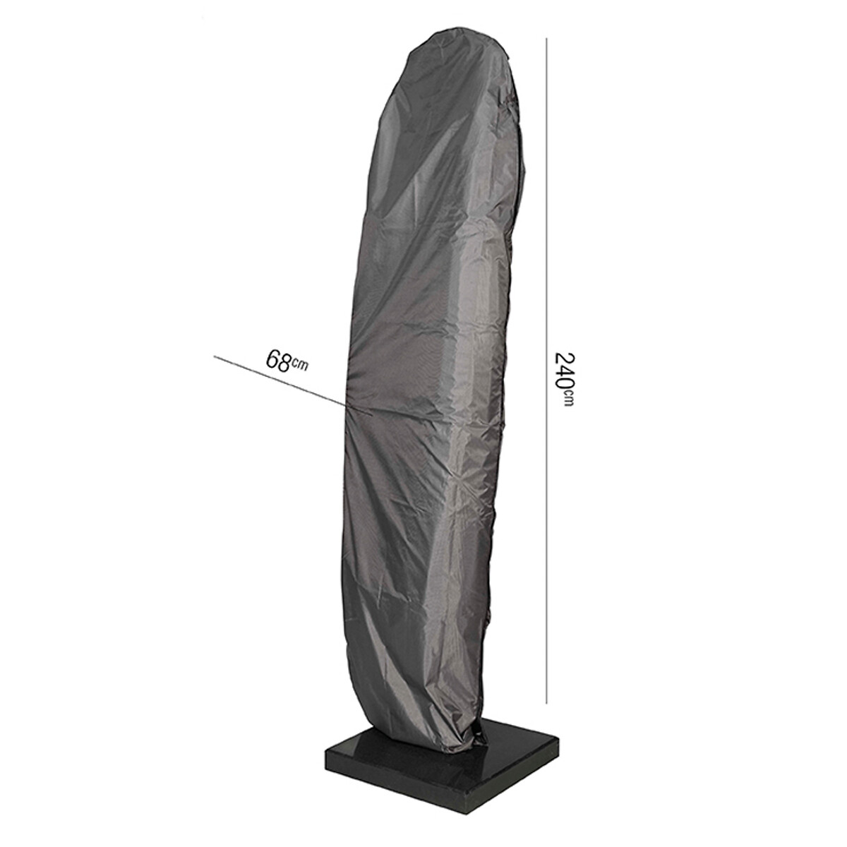 Garden Free Arm Parasol Cover 240x68cm grey, AEROCOVER