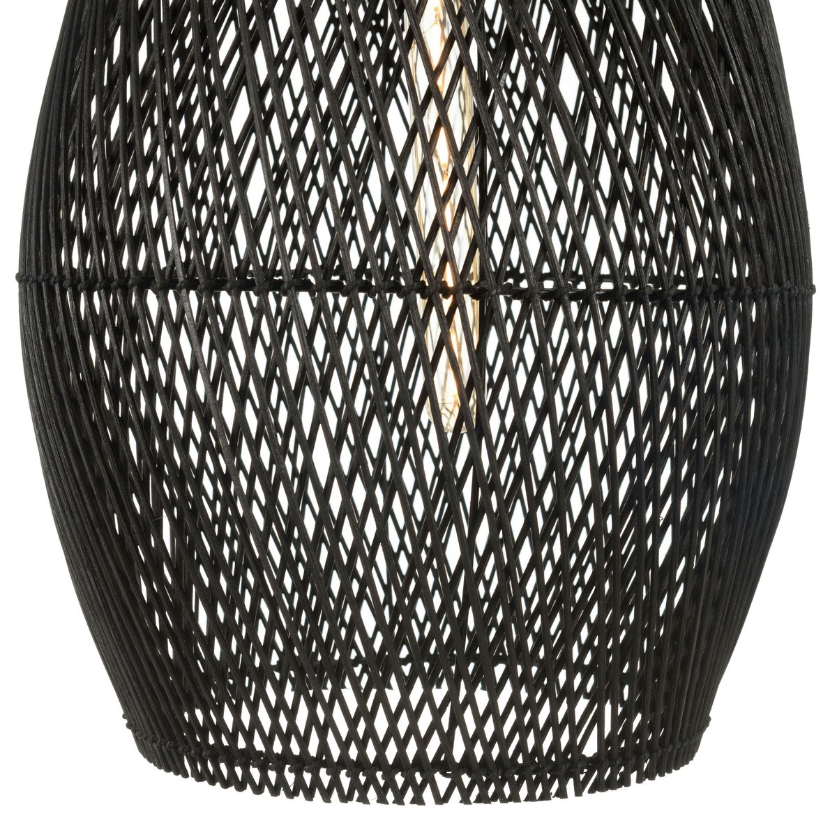 Suspension goutte en rotin 35cm FOLELLI noir, PIER IMPORT