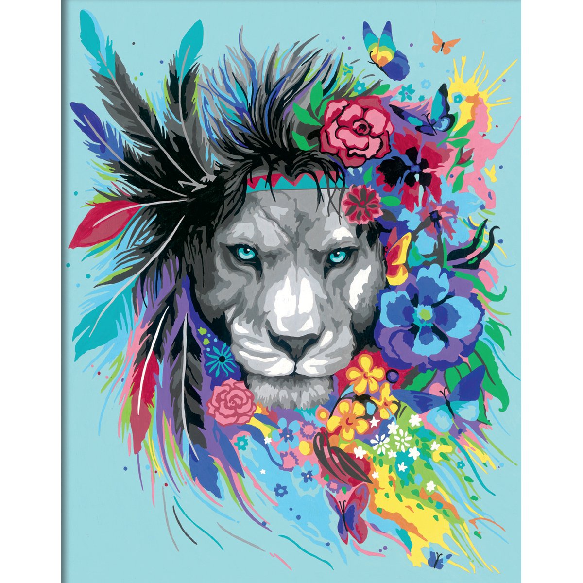 Creart - 24x30 cm - boho lion multicolore, RAVENSBURGER