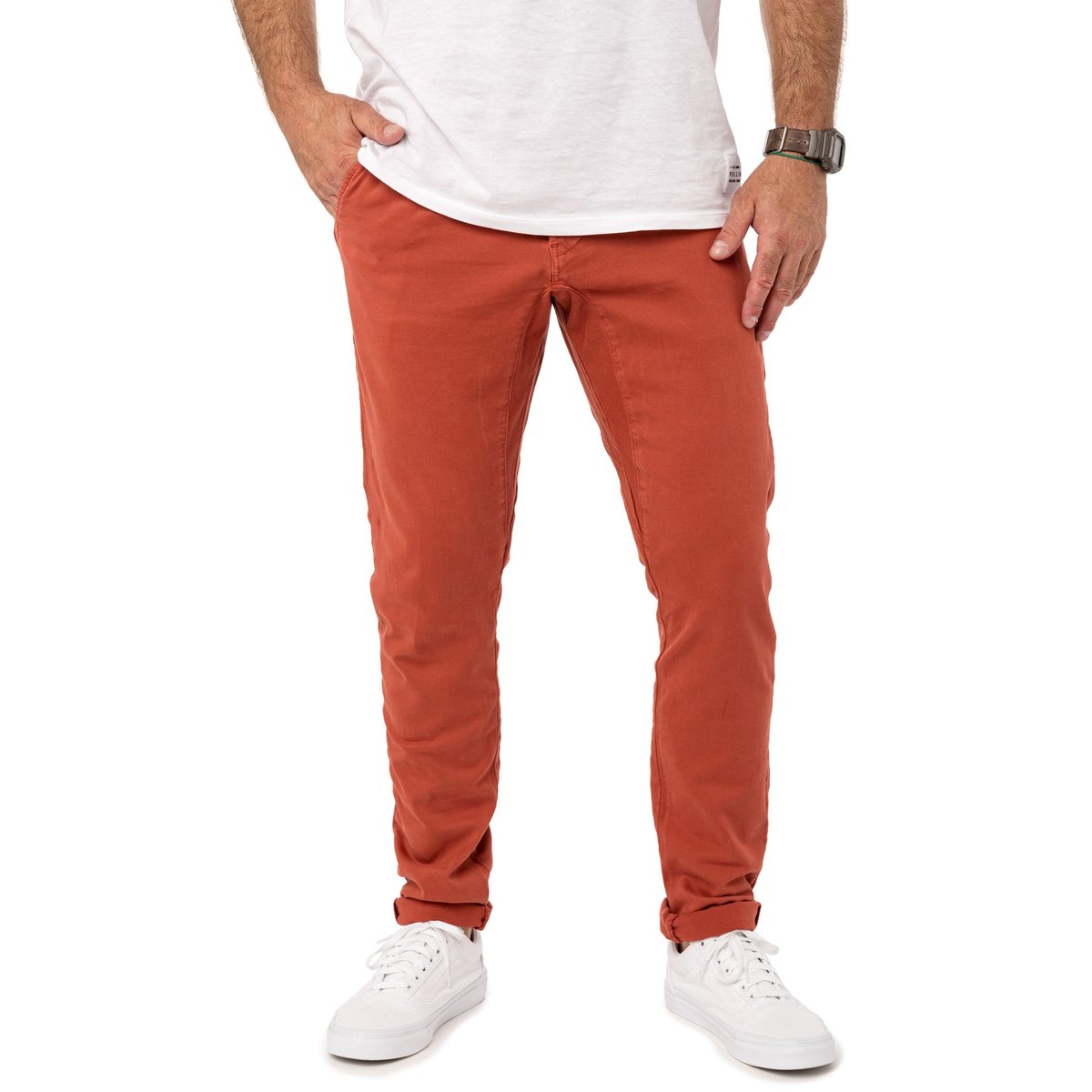 PANTALON CHINO CHERRY rouge, PULLIN