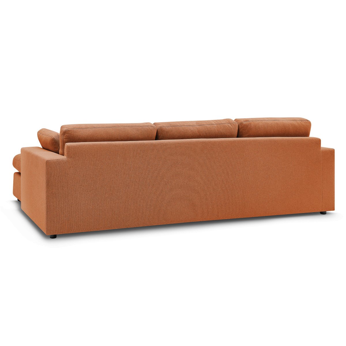 Canapé d'angle fixe 3 places en tissu, BELAIR orange, BOBOCHIC