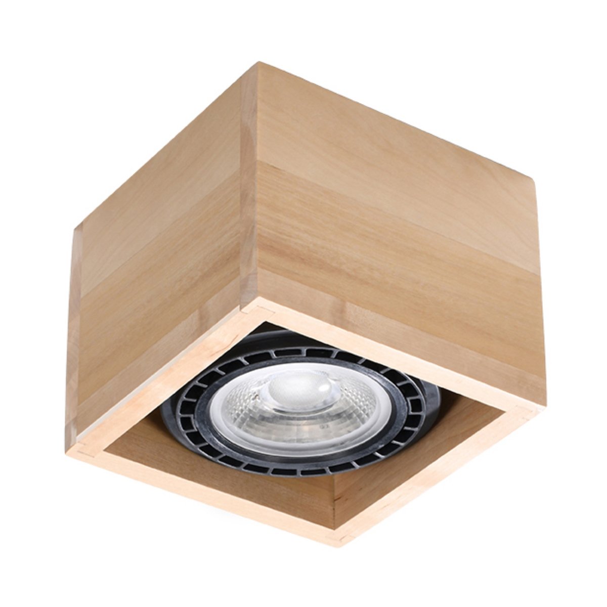 Plafonnier Bois Bois Naturel GU10 1 Quatro marron, EDEN
