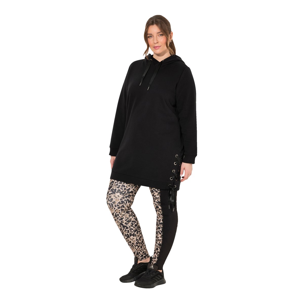 Long sweat à capuche noir, ULLA POPKEN