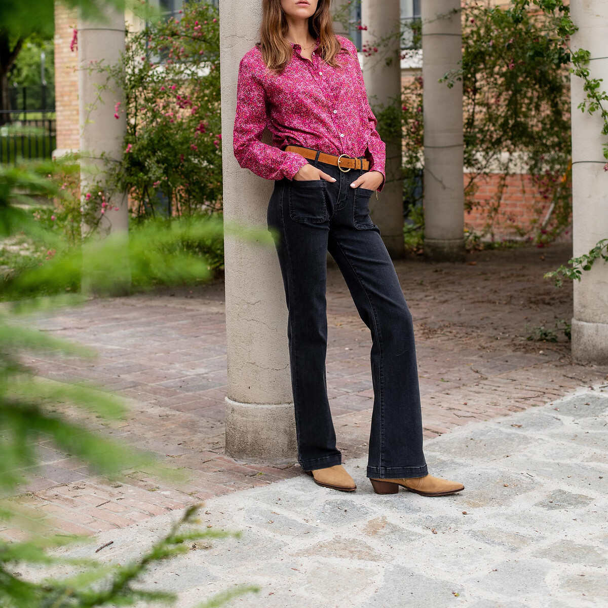 Jean bootcut en denim stretch SONNY gris, LA PETITE ETOILE