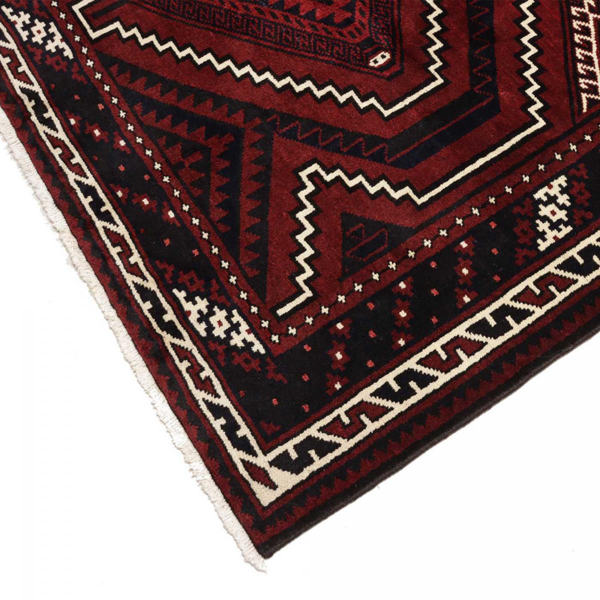 Tapis salon géométrique, noué main en laine artisanale, LORI 6 bordeaux, crème, noir, UN AMOUR DE TAPIS