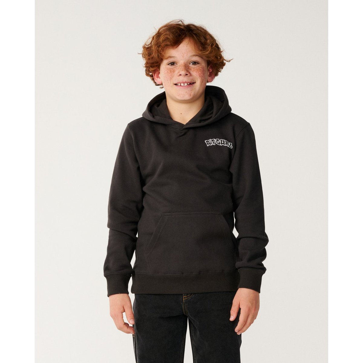 Sweat à capuche enfant SURF Shack Art washed black, RIP CURL
