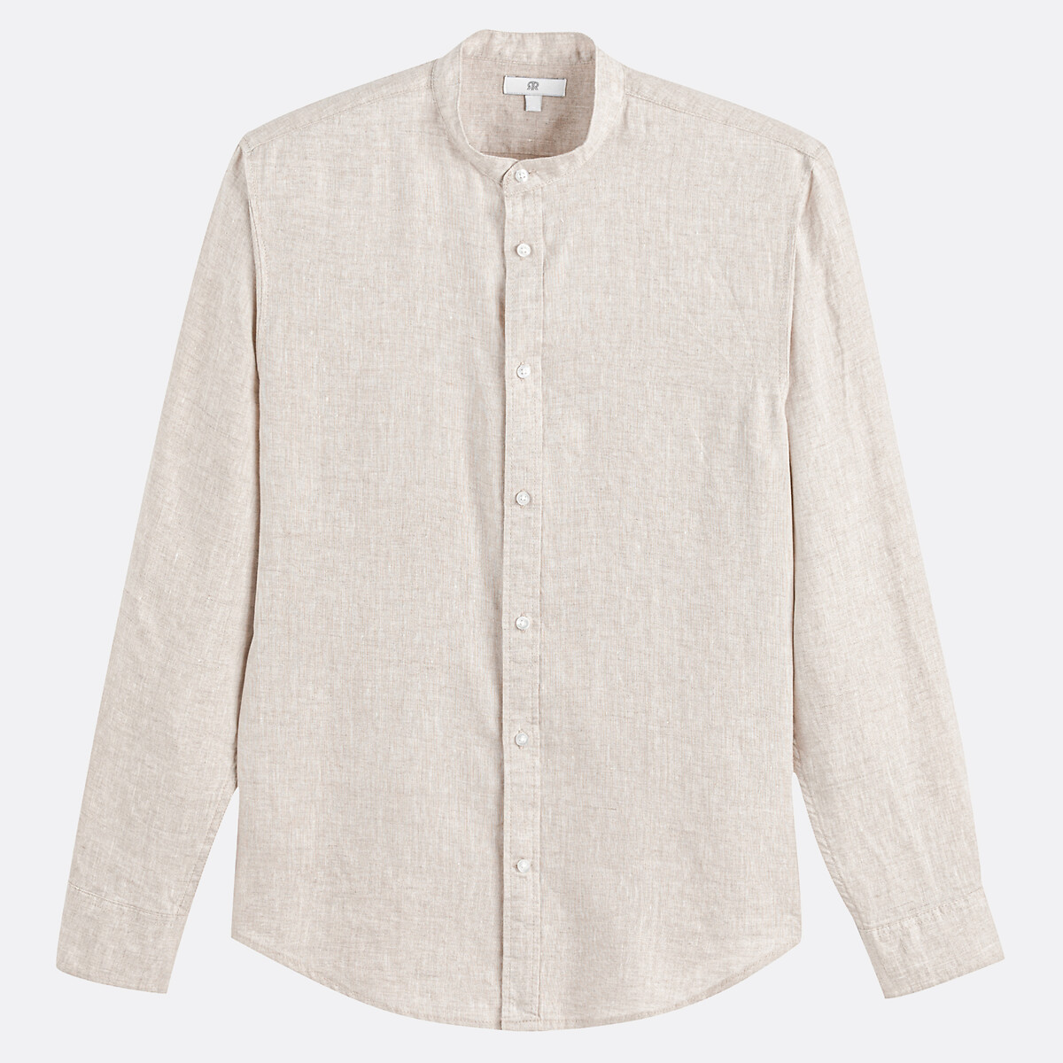 Chemise droite, col mao en lin, Signature AURELE beige naturel, LA REDOUTE COLLECTIONS