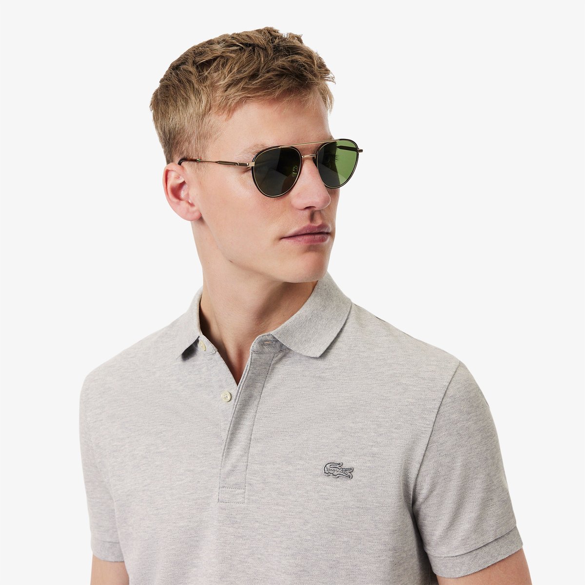 Polo Paris regular fit en Piqué stretch gris-cca, LACOSTE