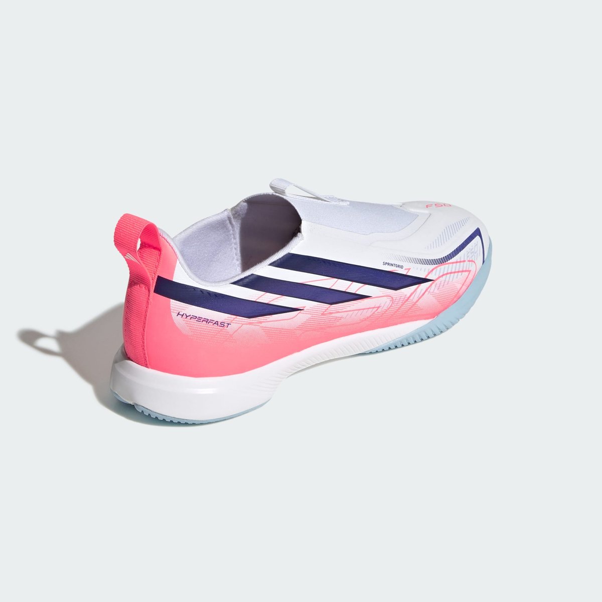 Chaussure De Football F50 Hyperfast League Sans Lacets Salle Enfants Chaussure De Football F50 Hyperfast League Sans Lacets Salle Enfants cloud white / solar purple / solar turbo, adidas Performance