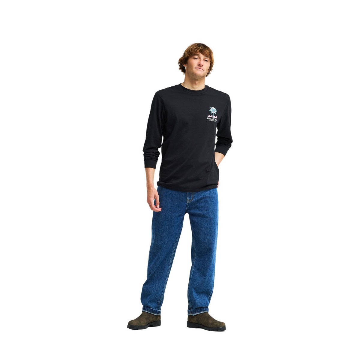 T shirt manches longues PORTAL noir black, BILLABONG