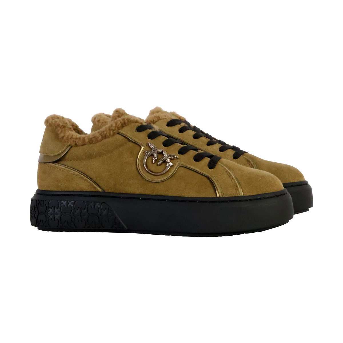 Basket Basse Cuir Yoko 01 militaire, PINKO
