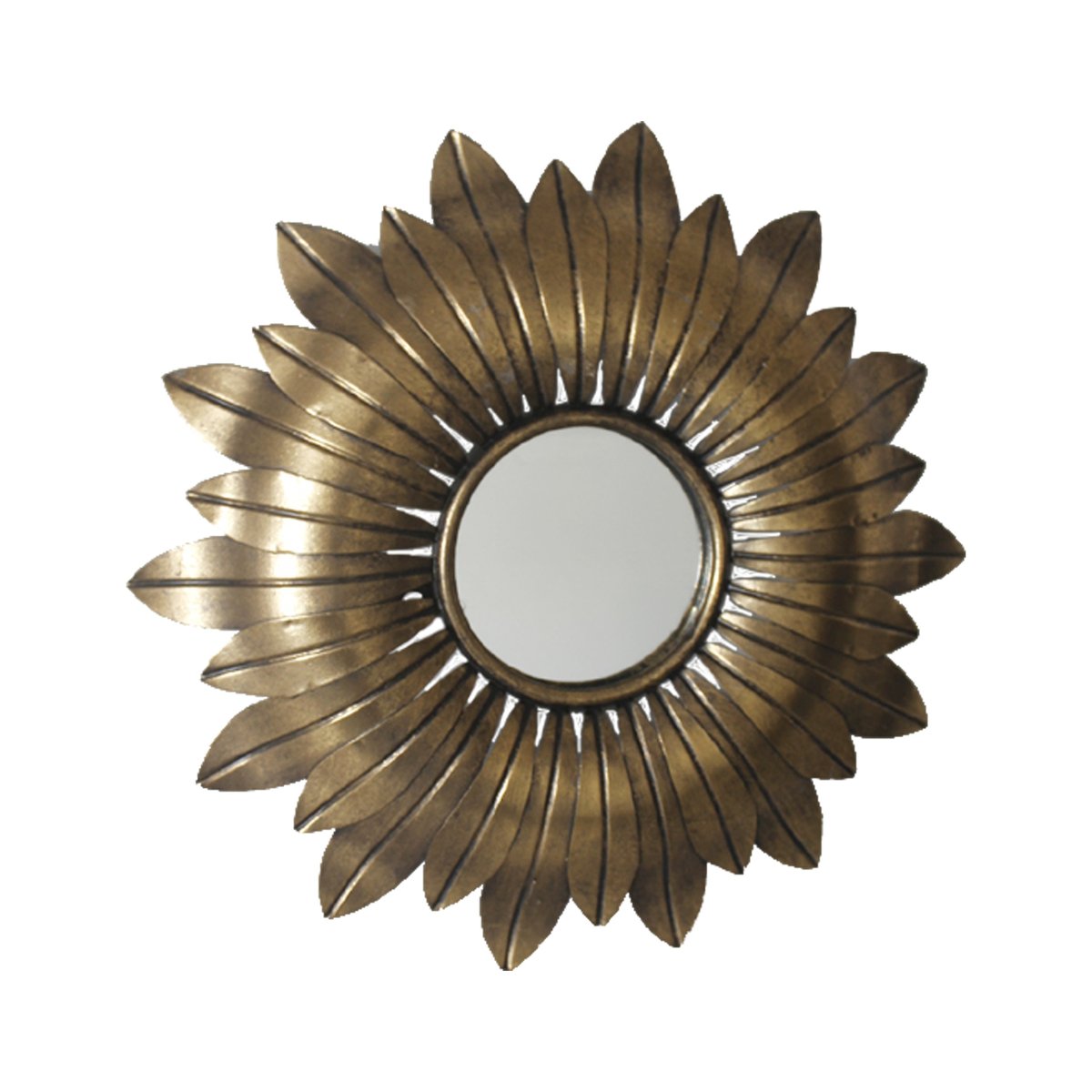 Miroir soleil métal 35,5cm or, EMDE