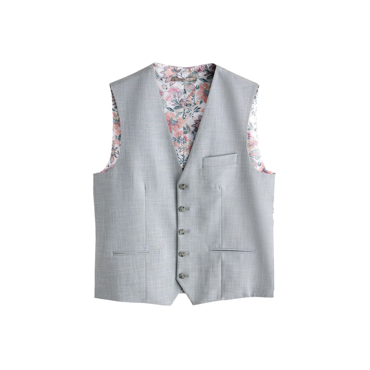 Gilet de costume texturé motionflex gris, NEXT