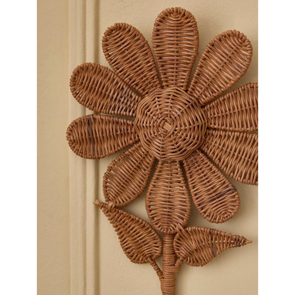 Fleur murale en rotin tressé beige clair, CYRILLUS