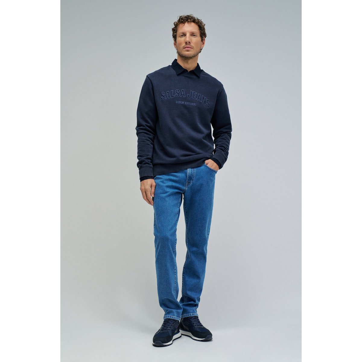 SWEATSHIRT AVEC BRANDING bleu foncé, SALSA JEANS