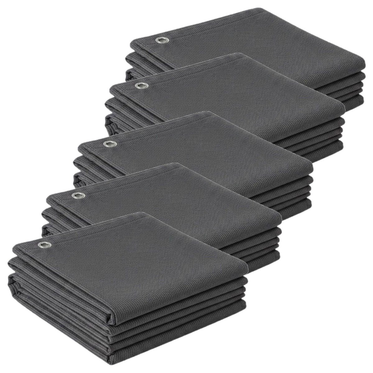 Lot de 5 brise-vues occultants en HDPE gris, TOILINUX