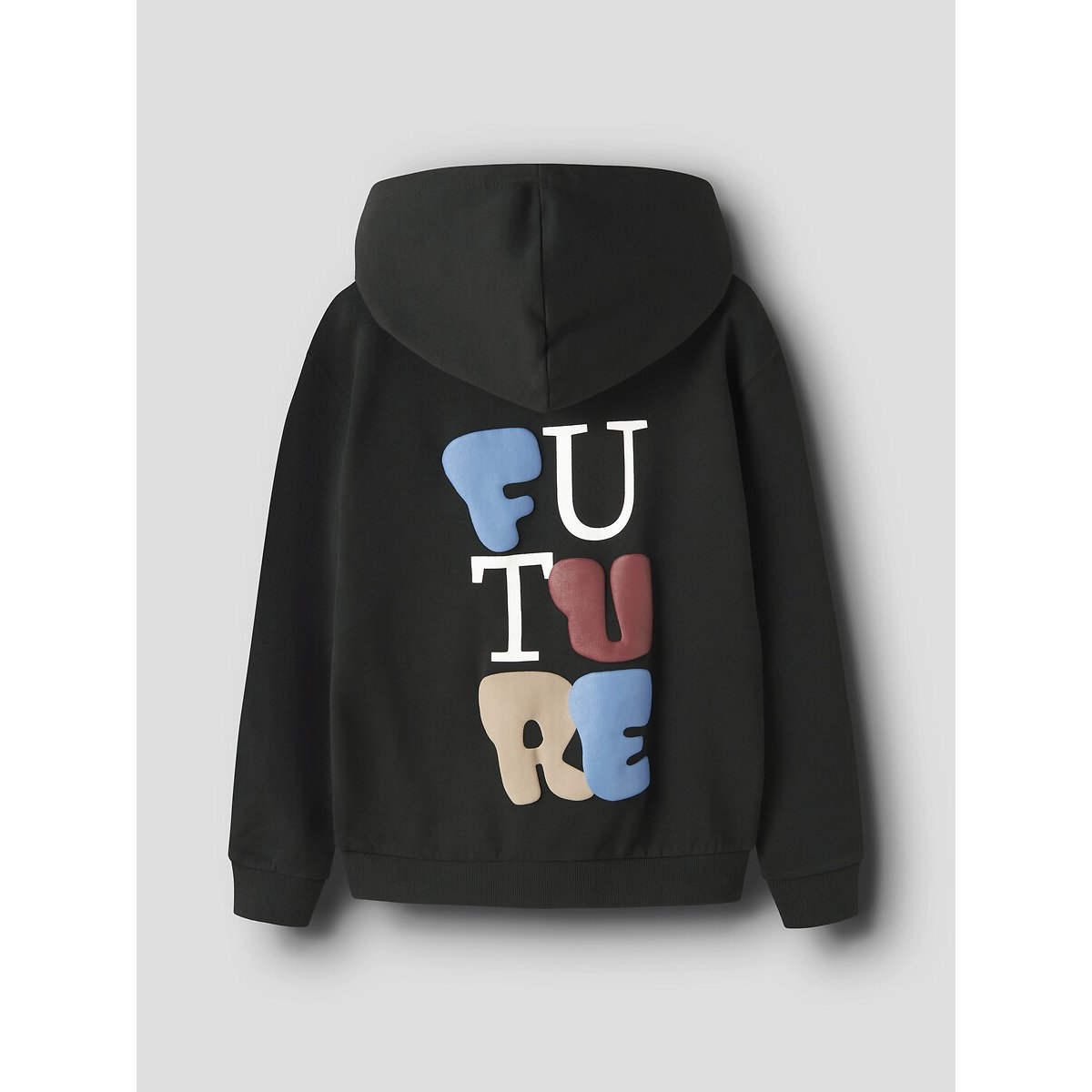 Felpa con cappuccio e zip nero , NAME IT