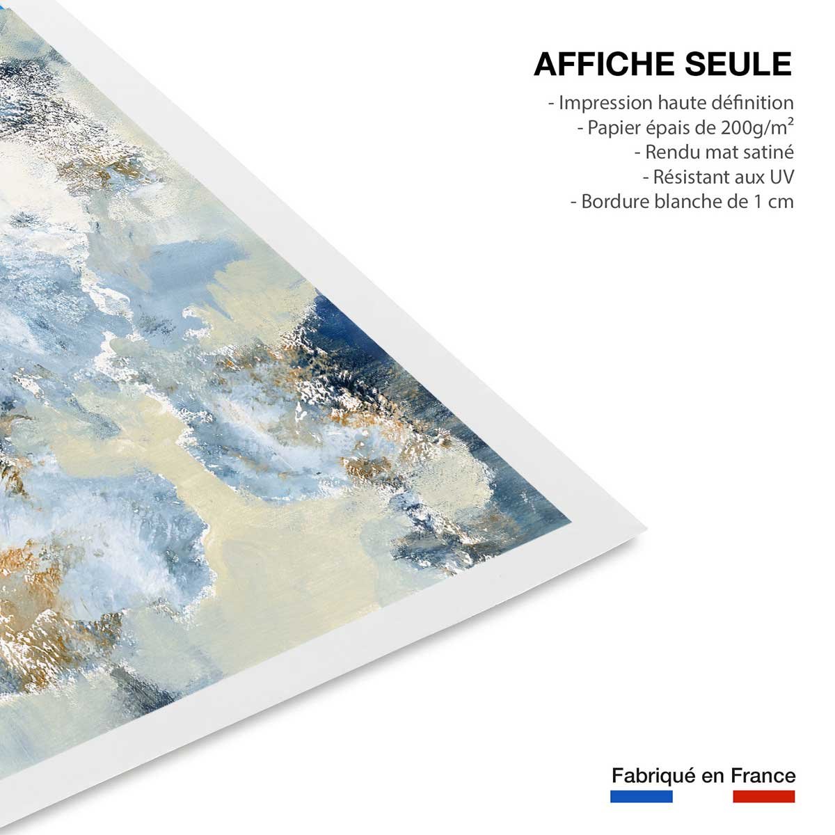 Affiche Indigo bleu affiche seule, HEXOA